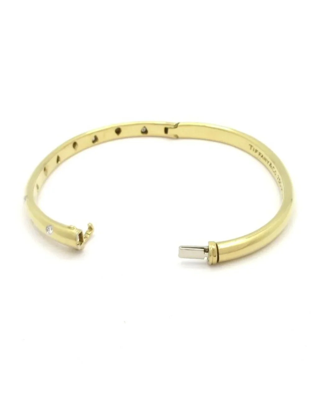 Tiffany & Co Bangle Dots 18k Yellow Gold Diamond 0.03 Carat Bracelet